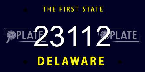 23112 Delaware License Plate
