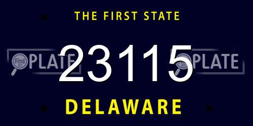 23115 Delaware License Plate