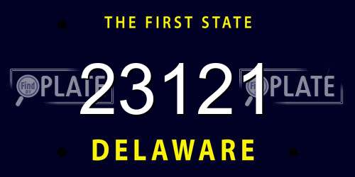 23121 Delaware License Plate