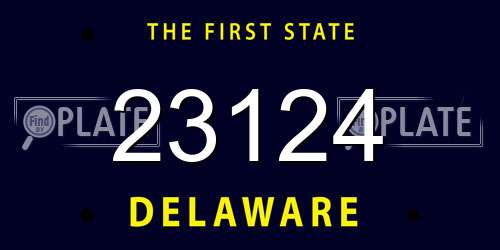 23124 Delaware License Plate