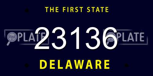 23136 Delaware License Plate