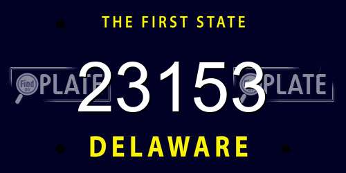 23153 Delaware License Plate