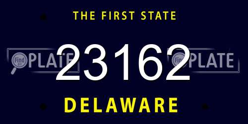 23162 Delaware License Plate