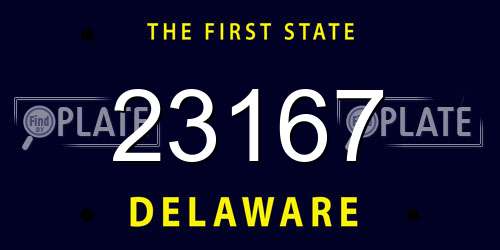 23167 Delaware License Plate