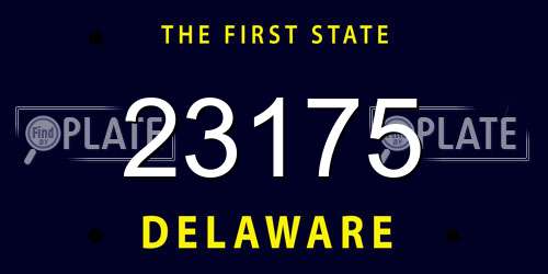 23175 Delaware License Plate