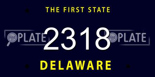 2318 Delaware License Plate