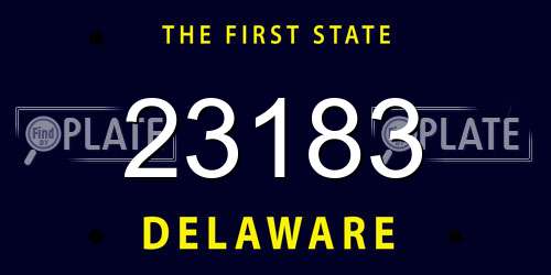 23183 Delaware License Plate