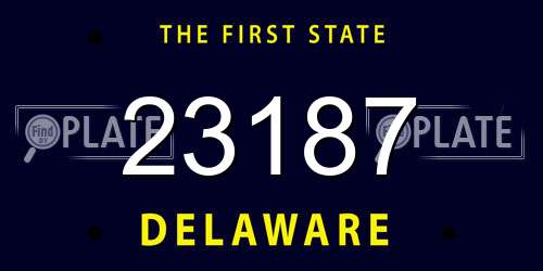 23187 Delaware License Plate