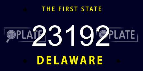 23192 Delaware License Plate