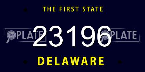 23196 Delaware License Plate