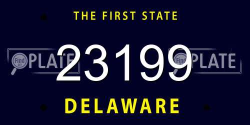 23199 Delaware License Plate