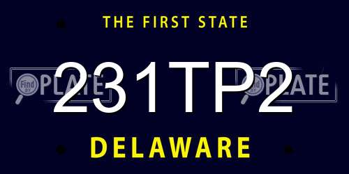 231TP2 Delaware License Plate