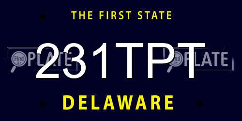 231TPT Delaware License Plate