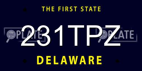 231TPZ Delaware License Plate