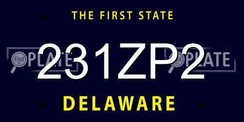 231ZP2 Delaware License Plate
