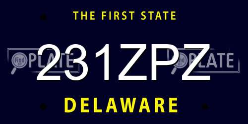231ZPZ Delaware License Plate
