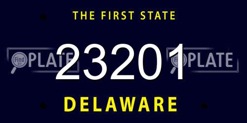 23201 Delaware License Plate