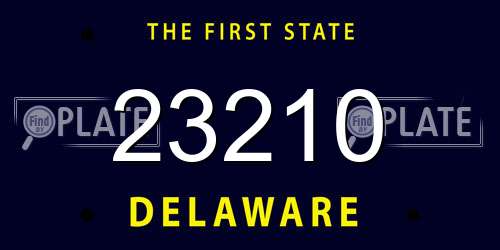23210 Delaware License Plate