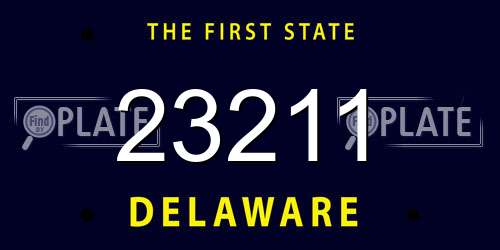 23211 Delaware License Plate