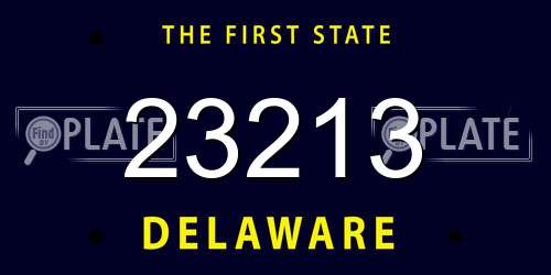 23213 Delaware License Plate