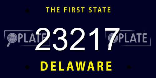 23217 Delaware License Plate