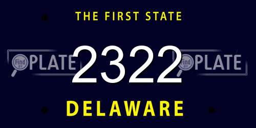 2322 Delaware License Plate