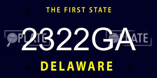 2322GA Delaware License Plate