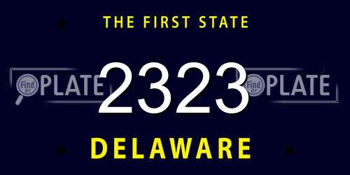 2323 Delaware License Plate