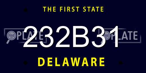 232B31 Delaware License Plate