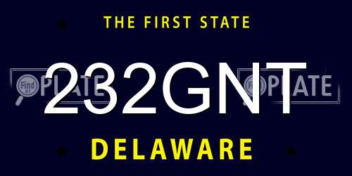 232GNT Delaware License Plate