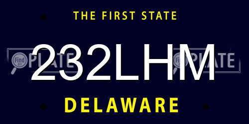 232LHM Delaware License Plate
