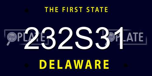 232S31 Delaware License Plate
