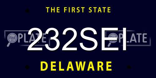 232SEI Delaware License Plate