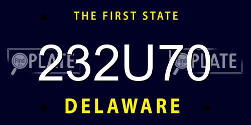 232U70 Delaware License Plate