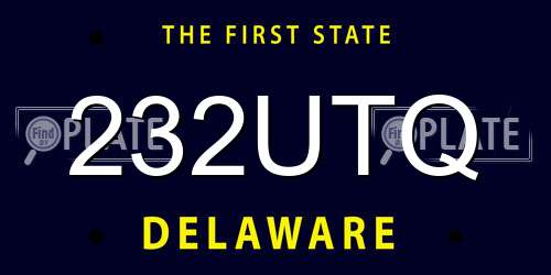 232UTQ Delaware License Plate