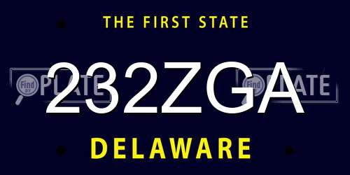 232ZGA Delaware License Plate