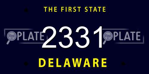 2331 Delaware License Plate