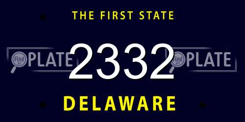 2332 Delaware License Plate