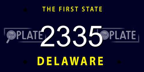 2335 Delaware License Plate
