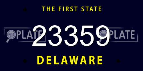 23359 Delaware License Plate