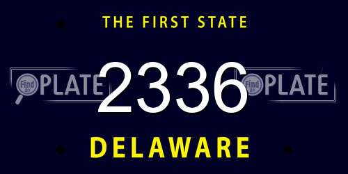 2336 Delaware License Plate