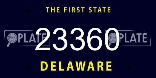 23360 Delaware License Plate
