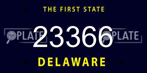 23366 Delaware License Plate