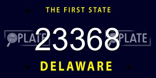23368 Delaware License Plate