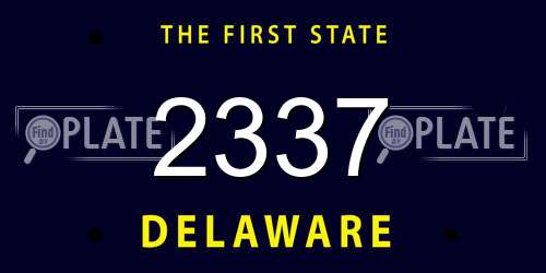 2337 Delaware License Plate