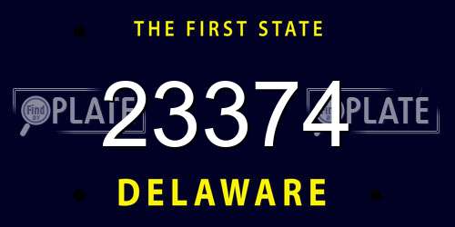 23374 Delaware License Plate