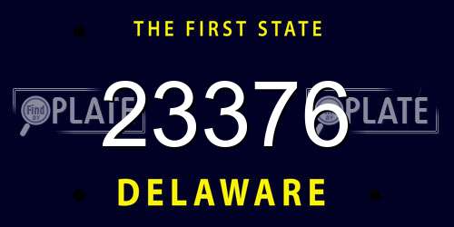 23376 Delaware License Plate