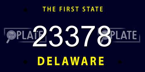 23378 Delaware License Plate