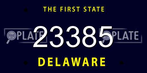 23385 Delaware License Plate