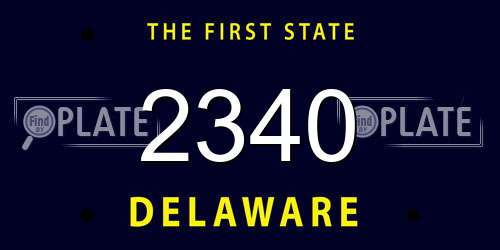 2340 Delaware License Plate